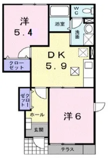 サンパティークミツイ【1階】の間取り