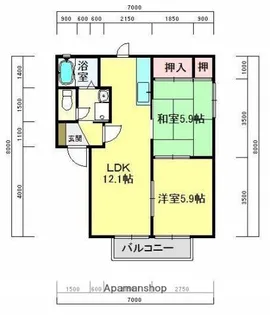 リバーサイドハウス壱番館【202号室】の間取り
