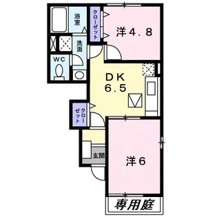 グラスワンダー Nー48【1階】の間取り