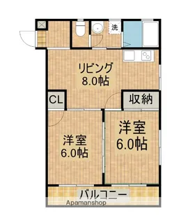 シティハイツ堀川Ⅱ【302号室】の間取り