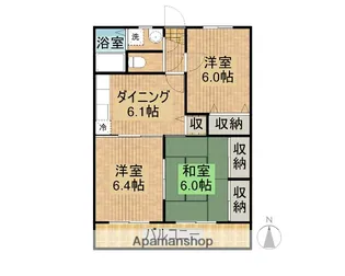 牧ビル【302号室】の間取り