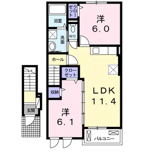 レジリエンス B【2階】の間取り
