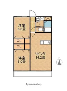 マリベール赤江【1階】の間取り
