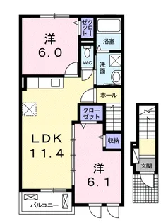 リトル・マーメード【2階】の間取り