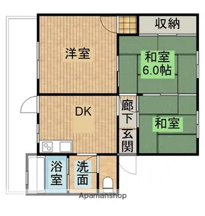 エバーライフ花ヶ島【102号室】の間取り