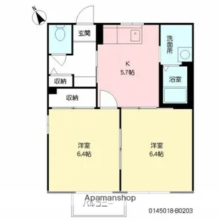 カメリアタウン弐番館【203号室】の間取り