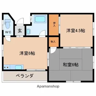 サンライズ橘【306号室】の間取り