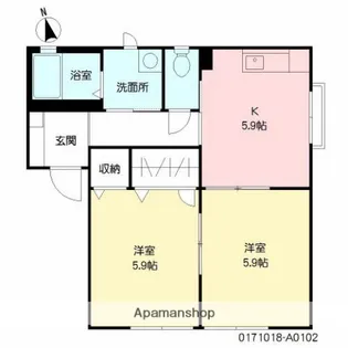 メゾンフリージア【A102号室】の間取り