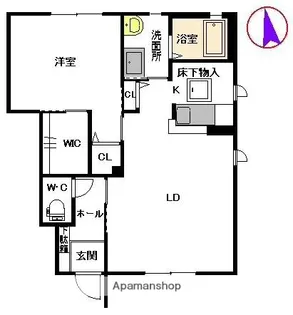ブランシェ浮之城【103号室】の間取り
