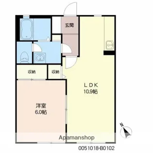 バリュージュ恒久弐番館【1階】の間取り