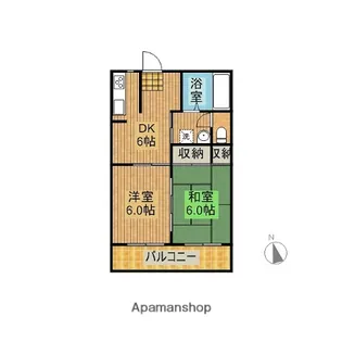 めぞんはな【102号室】の間取り