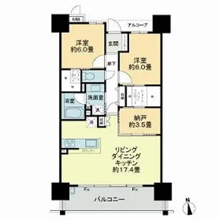 サーパス橘通東【0303号室】の間取り