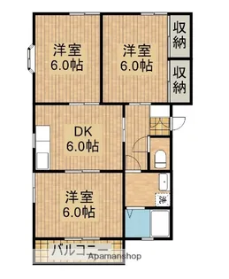 ヒルズ花山手【202号室】の間取り