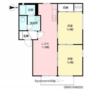 プラムハイツ弐番館【2階】の間取り