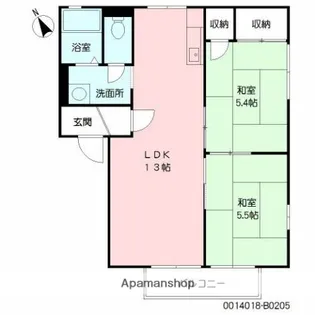 オオノニューコーポB【205号室】の間取り