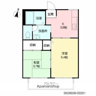 サンシャイン平野Ⅱ参番館【2階】の間取り