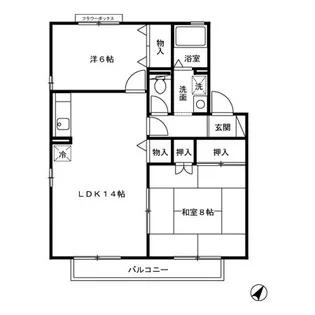 サーフスリィ吉村【1階】の間取り