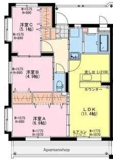 ヒカオオリエントマンション南館【4階】の間取り