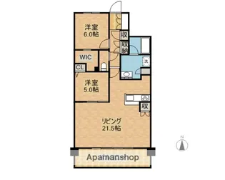 ザ・レジデンス大淀河畔【5階】の間取り
