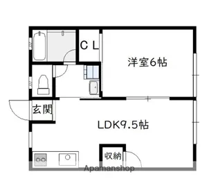 平原コーポ【1階】の間取り