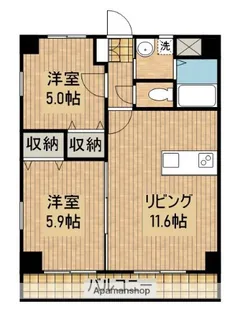 BLU MARE(ブルマーレ)【6階】の間取り