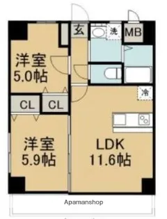 BLU MARE【6階】の間取り