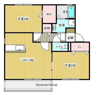グリュック城ヶ崎Ⅱ【1階】の間取り