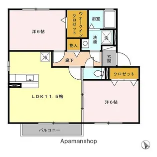 グリュック城ヶ崎Ⅱ【2階】の間取り