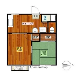 月見台コーポ【201号室】の間取り