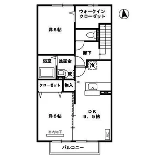 プレジオ南恒久【2階】の間取り