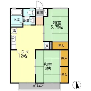 セジュール浜津【2階】の間取り