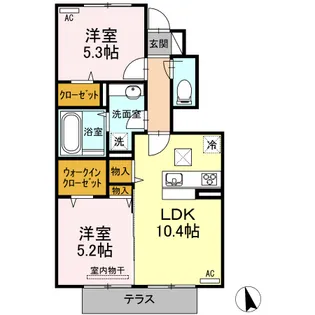 アルファ B棟【1階】の間取り