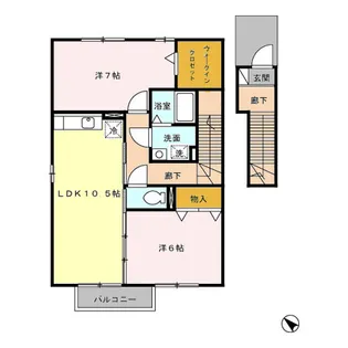 ローズコート・ヒロ【2階】の間取り