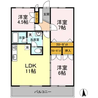 ラーバンハイツ【2階】の間取り
