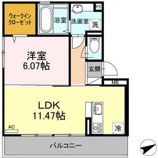 ル ココン 西高松【3階】の間取り