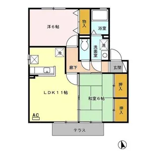 サンパル A棟【1階】の間取り