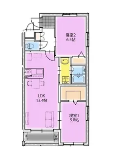 (仮称)潮見町マンション【2階】の間取り