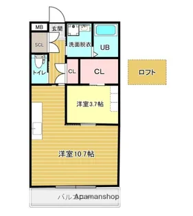 バンベールNORTH【102号室】の間取り