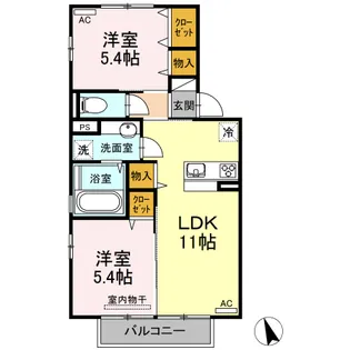 カルミア A棟【2階】の間取り