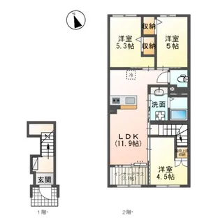 宮崎市本郷北方 アパート【2階】の間取り