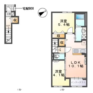 トライアングルテラス【2階】の間取り