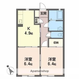 カメリアタウン壱番館【1階】の間取り