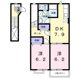 サンシャルマン【2階】の間取り