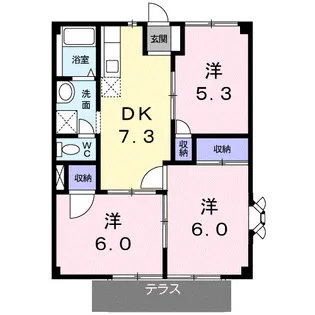 シティハイツ園田【1階】の間取り