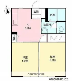 サングレイスⅡ【101号室】の間取り