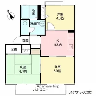 コンフォート・リリー【C202号室】の間取り