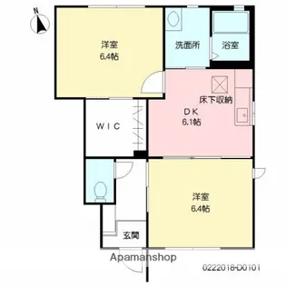 サンク・ブランシェ【D101号室】の間取り