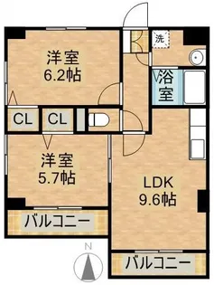 ヒローズ月見ヶ丘【203号室】の間取り