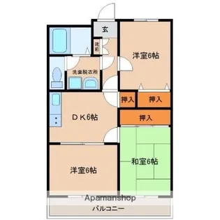 サンヴィラージュⅠ【206号室】の間取り