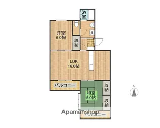 モンソレイユR【203号室】の間取り